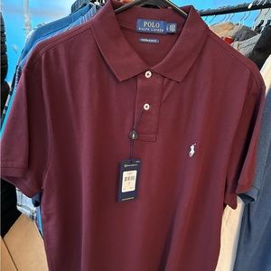 Polo Ralph Lauren Men’s Large Polo NWT White Pony Classic Deep Red